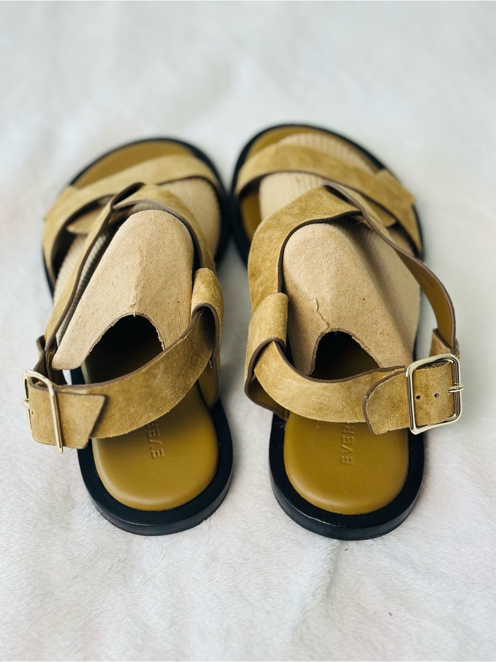 Everlane City Strap Sandals in Tan Suede Color Size 10.5 - Picture 5 of 12